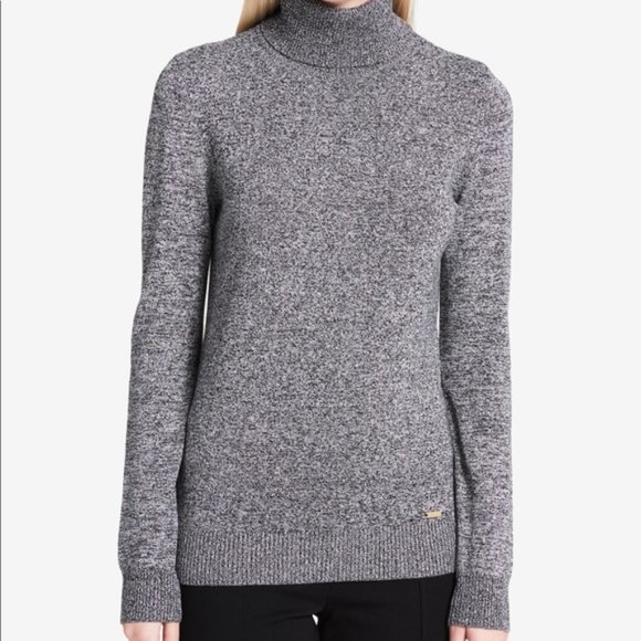 CALVIN KLEIN Long Sleeve Gray Turtleneck Sweater - Picture 1 of 7